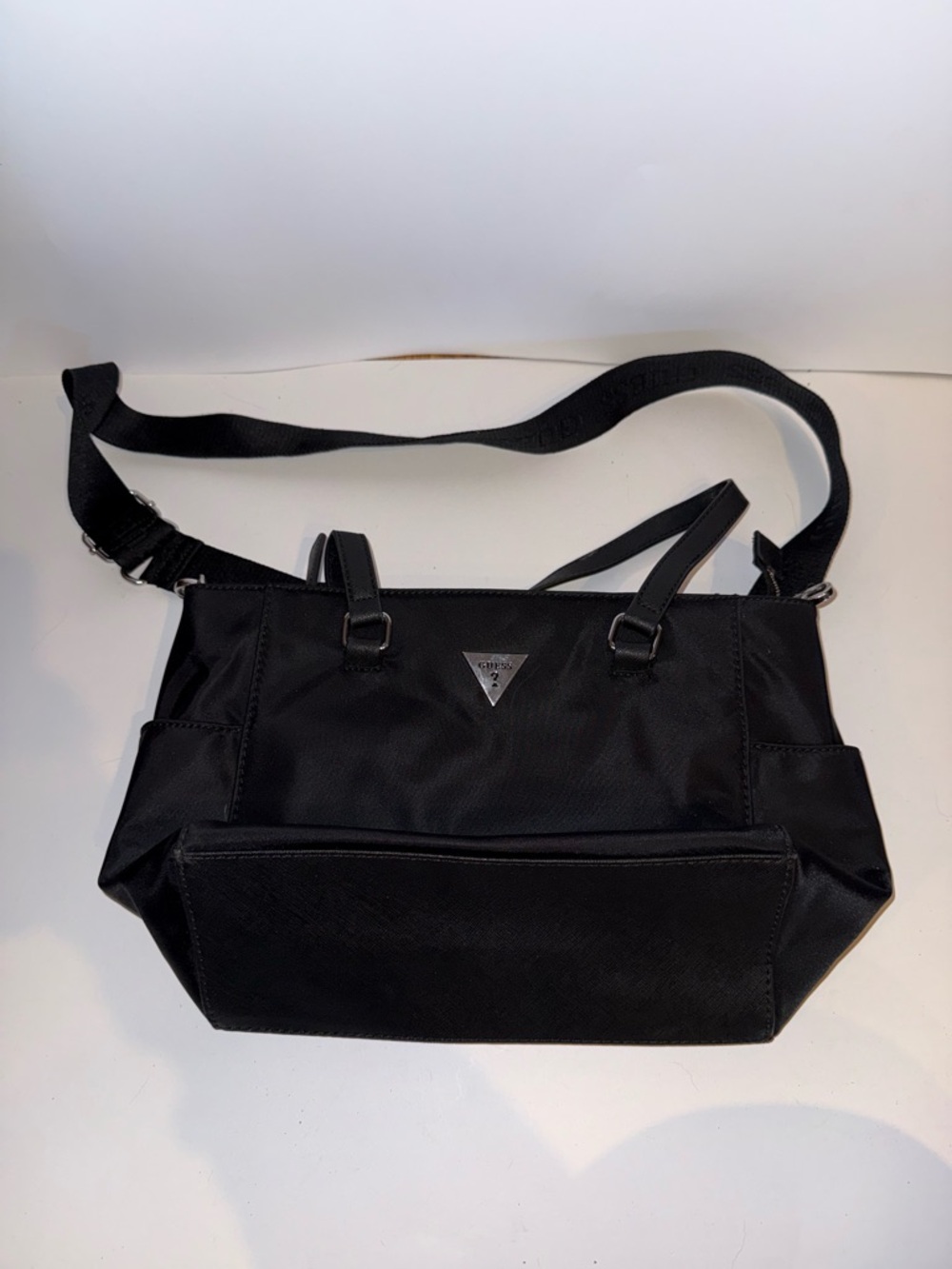 Guess Black Nylon Messenger Tote with Adjustable Strap